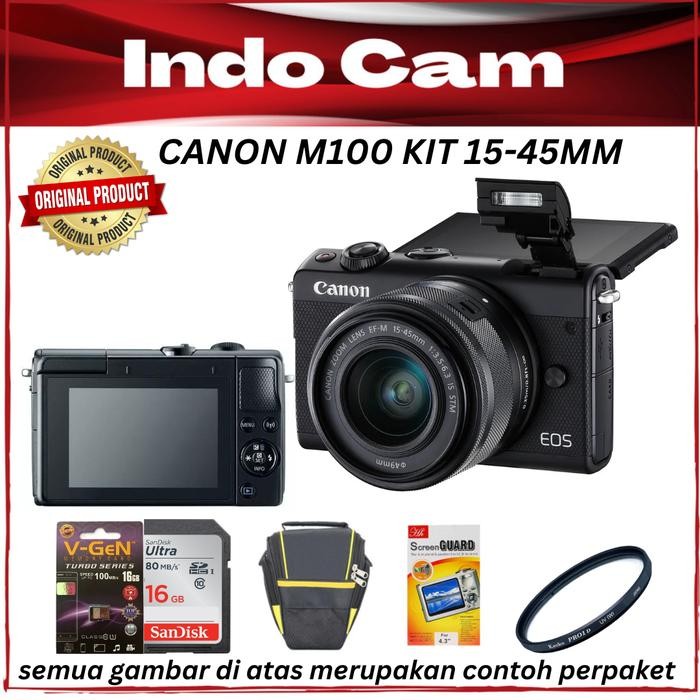 CAMERA CANON M100 KIT 15-45MM / CANON M100 KIT Shopeseler