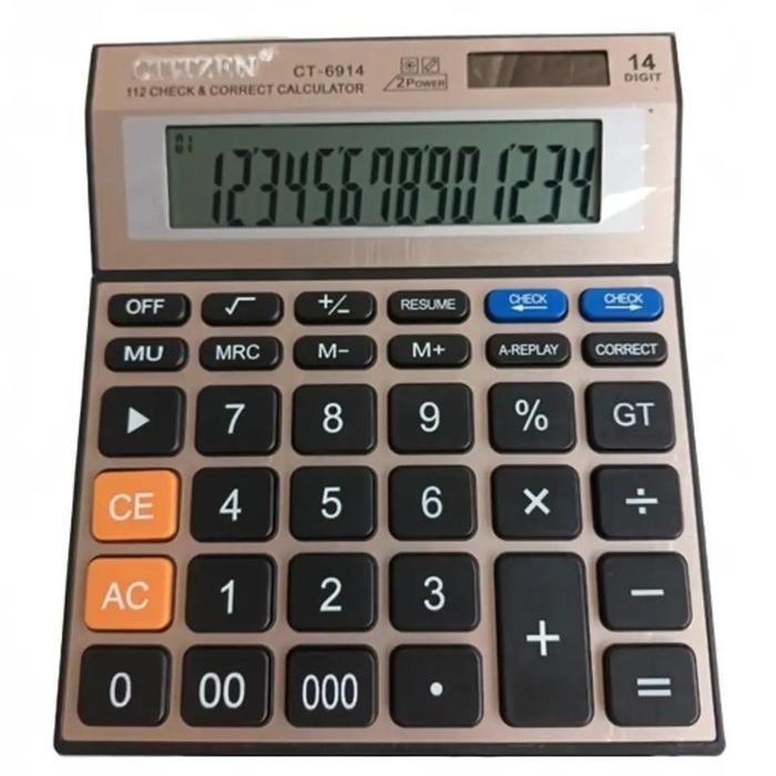 

Kalkulator Dagang CT-6914 - 14 Digit - TeKualitas Mantap Ready Stok Bubble Up Packing Aman - MR