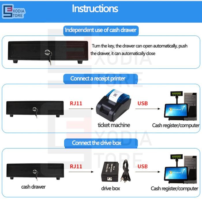 

CASH DRAWER 40.5X42X10 UL-400 RJ11 LACI UANG KASIR TOKO