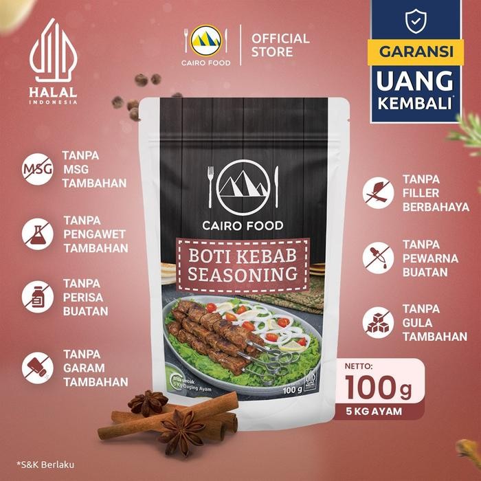 

ORIGINAL Bumbu Boti Kebab Sehat Tanpa MSG, 100% Rempah MurniCoFood - 100 gram READY STOCK