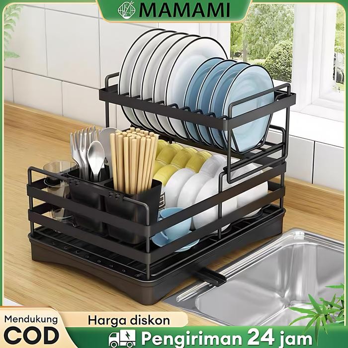 Rak Stainless / Rak Piring Rak Wastafel Dengan dan Rak Talenan dorong bawah kompor tempat pisau