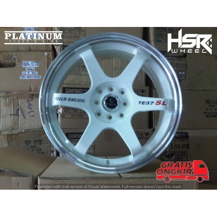 VELG TE37 HSR RING18 LOBANG 4X100 & 4X114,3 ET40 WHITE FOR RAIZE VINFAS VF3 ROCKY ALVEZ AVANZA