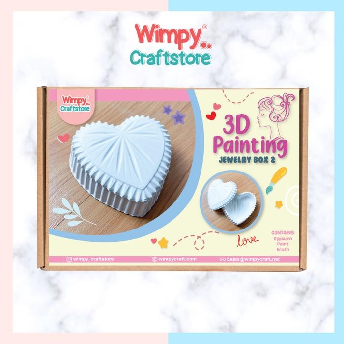 

NEW PRODUK WIMPY CRAFT KIT 3D PAINTING JEWELRY BOX ACTIVITY MELUKIS PATUNG GYPSUM MAWAR-89