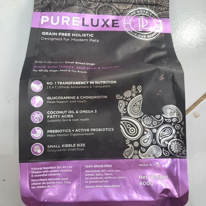 Pilihan- Makanan Anjing Pureluxe Small Breed Adult Dog 400Gr