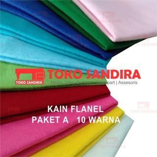 

MURAH KAIN FLANEL/KAIN PLANEL/PAKET MURAH 10 WARNA UKURAN 50X45 CM/ALAT JAHIT/KEBUTUHAN