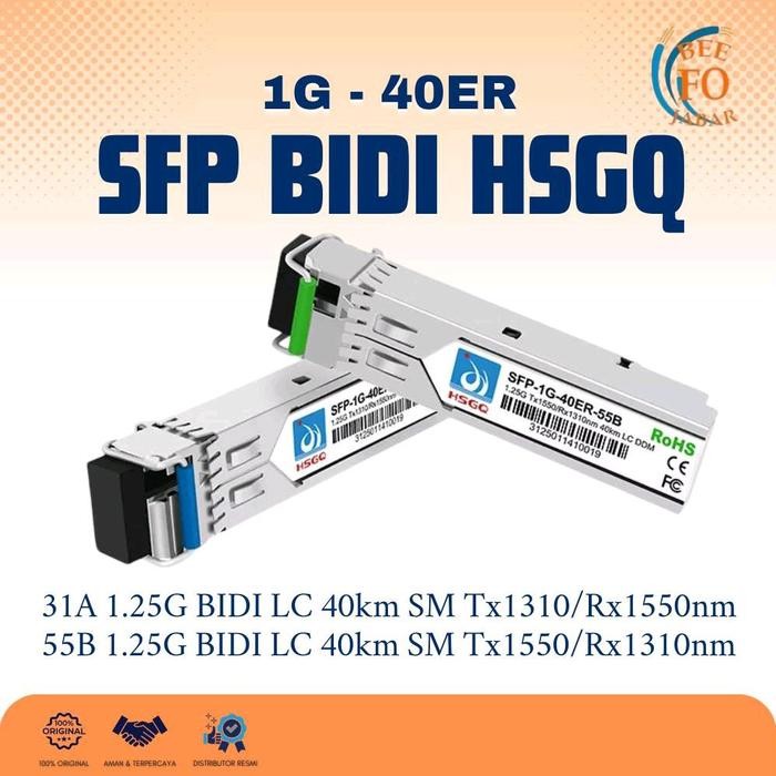 SFP UPLINK 1G HSGQ BIDI LC 40KM SFP-1.25G-40ER-31A/55B SEPASANG