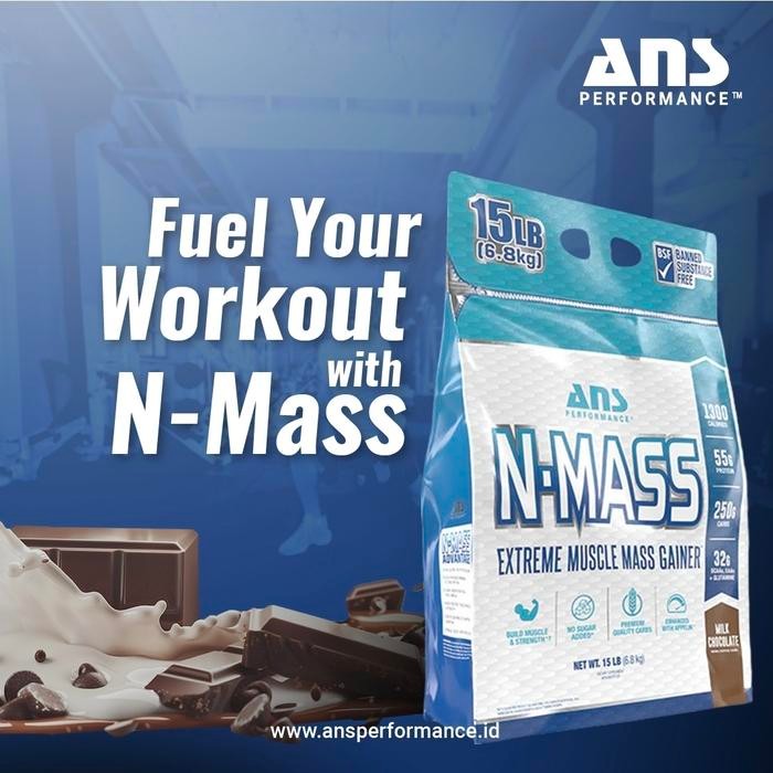 ANS N- MASS 15lbs n-mass nmass mass weight gainer susu fitness bulking