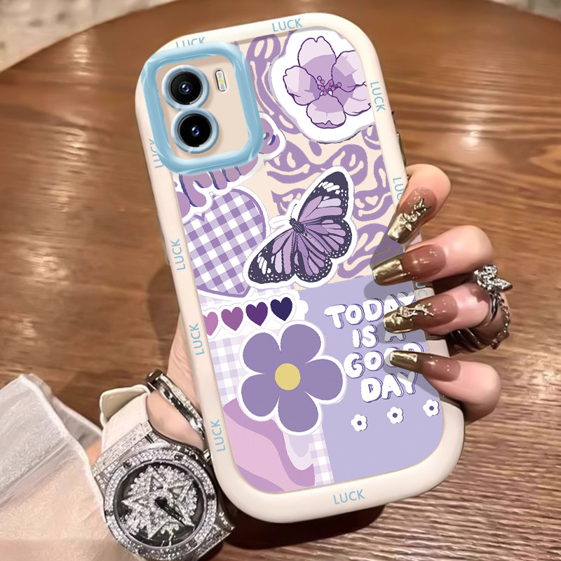 Casing Hp untuk VIVO Y15S Y15A Y15C Y01 Case Casing HP Softcase Puff Kasing Lensa warna kontras inkl