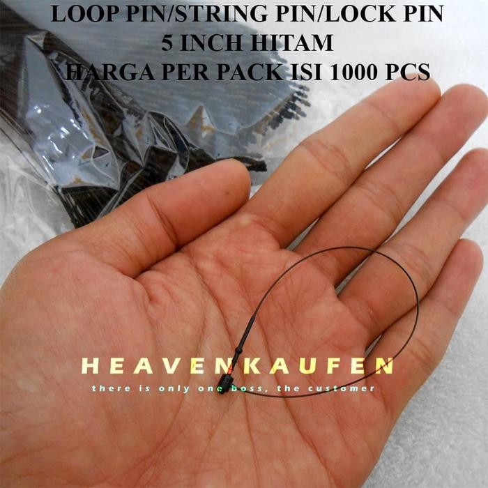 

OJ Tali Hangtag Loop Pin String Pin Lock Pin Hitam 5 inch isi 1000 pcs