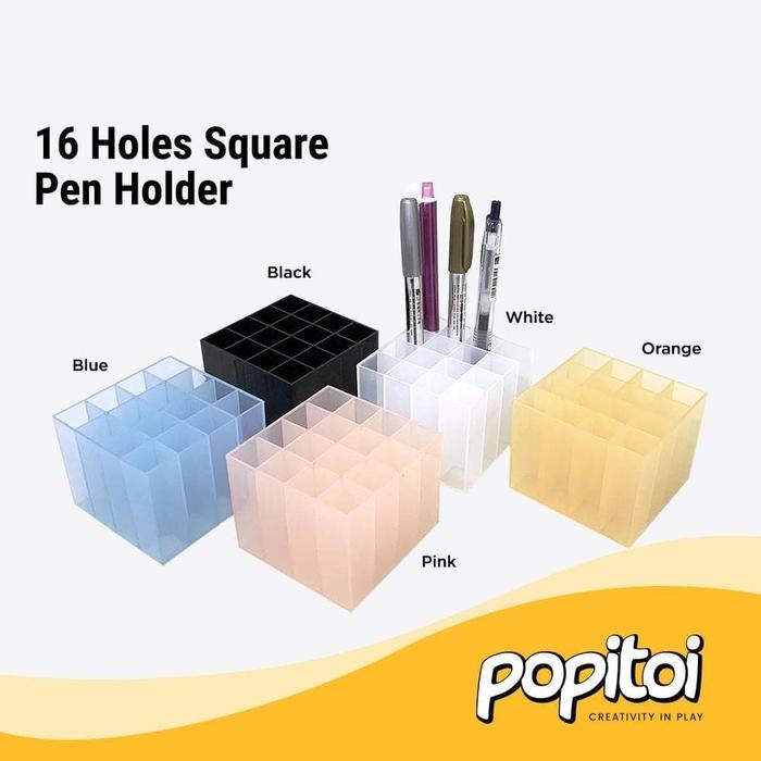 

OJ 16 Holes Pen Pencil Holder Box Organizer - Kotak Tempat Pensil Pulpen