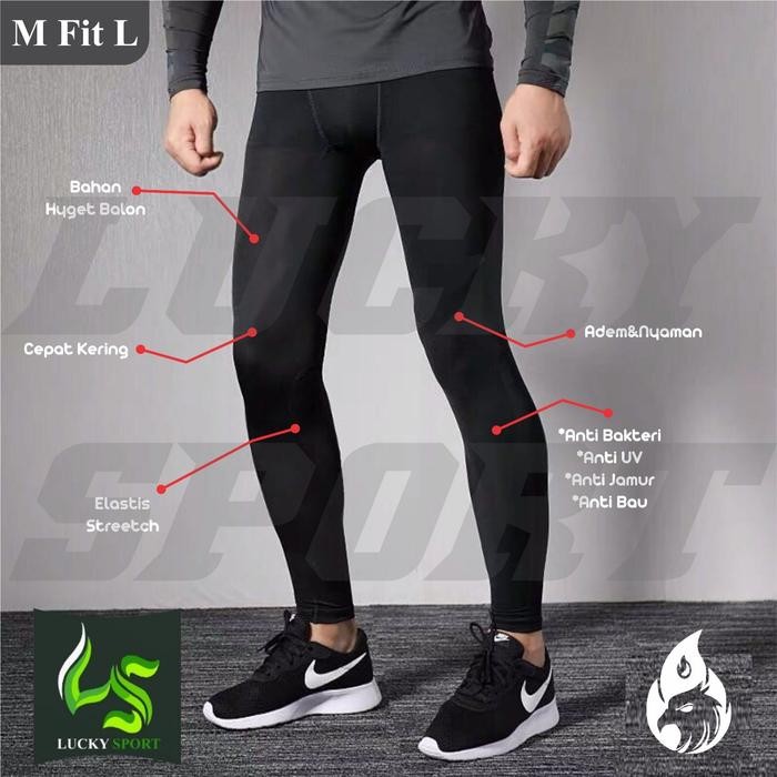 Pilihan- Celana Legging Leging Polos Training Pria Futsal Gym Fitness Olahraga