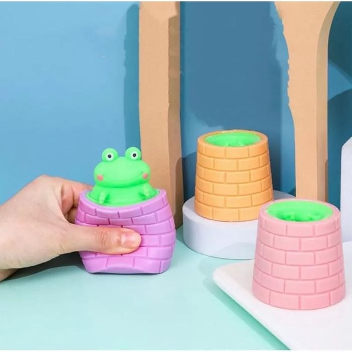 Mainan motorik sensorik anak squishy squeeze pop it jenis kodok