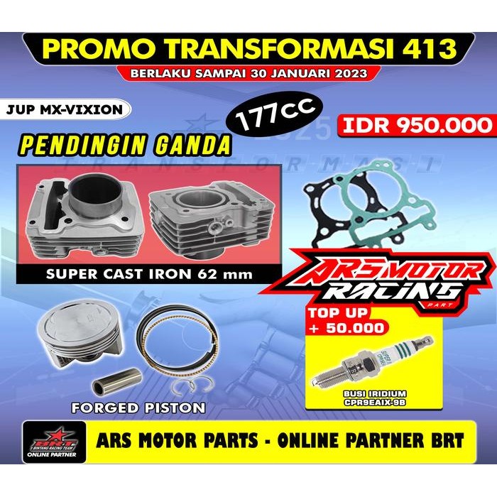 BLOK PISTON BRT CASTING DOUBLE COOLER MX KING . VIXION . R15 . 62 MM