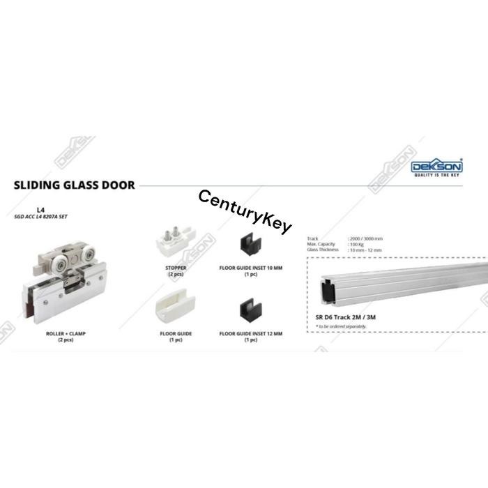 Sliding Glass Door Dekkson SGD ACC L4 8207A + Rel Track Pintu Kaca
