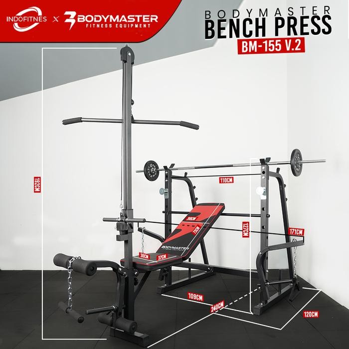 BODYMASTER Bench Press BM-155 Home Gym Preacher Curl Leg Lat Pull Down