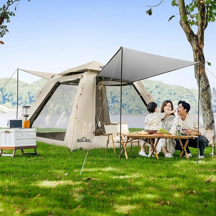 SOLEIL 3P TENDA OTOMATIS DOUBLE DOOR - COKELAT KHAKI