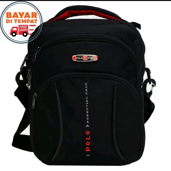POLO Tas Selempang Pria Model P39120 Tas Tablet 10 Inchi Tas Outdoor Bahan Nilon Waterproof