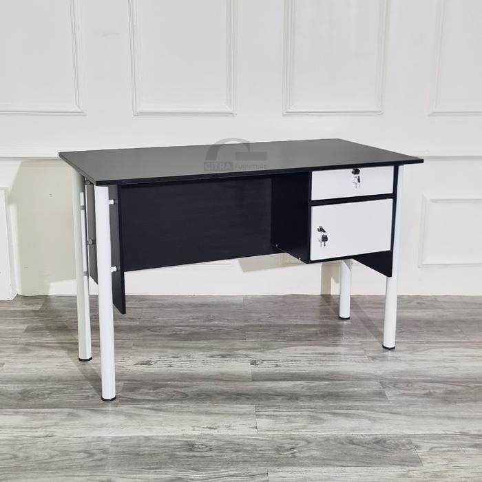 SHUMO Meja Tulis Kantor Kaki Besi Bulat n Houston Series Meja Kerja Belajar Komputer