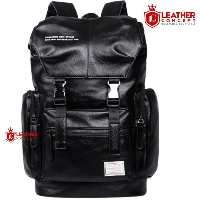 Leather Concept ROMEO Tas Ransel Kulit Pria Backpack Kulit Pria Tas Sekolah Tas Pria hitam