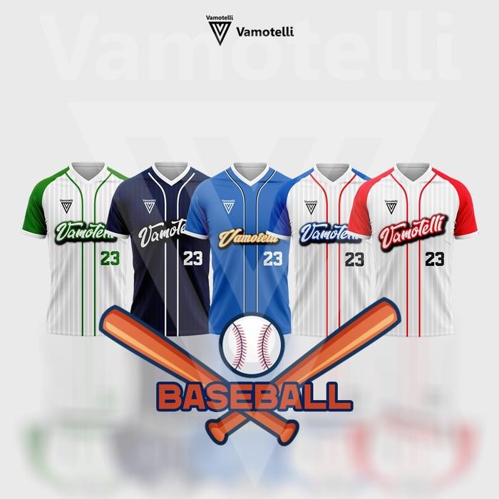 Vamotelli Baju Jersey Baseball Bahan Dryfit Premium Pria Wanita Promo 