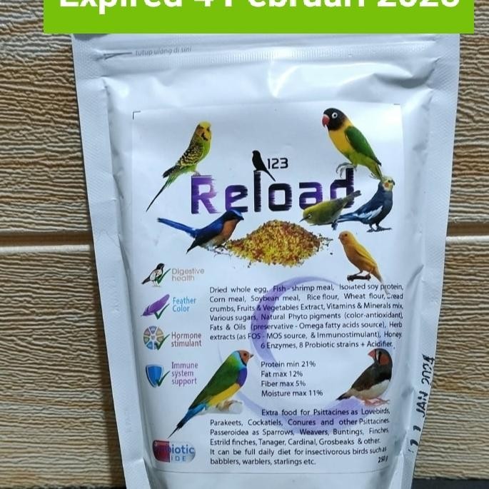 123 Reload Makanan Burung Extra 250Gr Terbatas