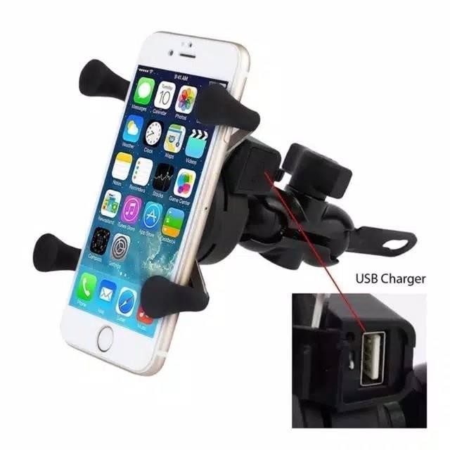 TERLARIS MOUNTING/HOLDER X-GRIP HP/SMARTPHONE BRACKET CHARGER MOTOR HOLDER HANDPHONE HOLDER HP MOTOR