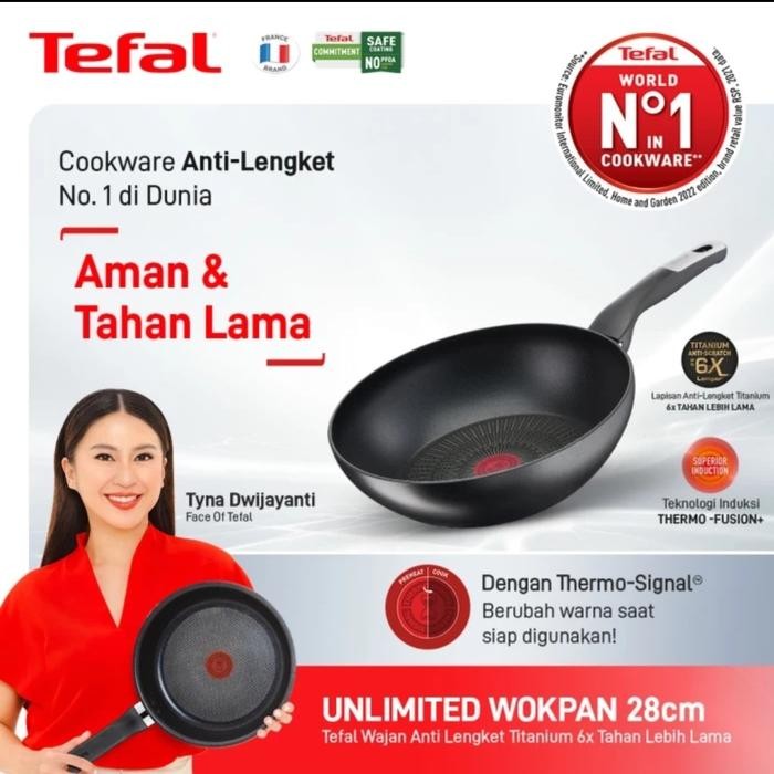 Terbaik Tefal Unlimited Wokpan 28Cm Wajan Anti Lengket 100% Ori