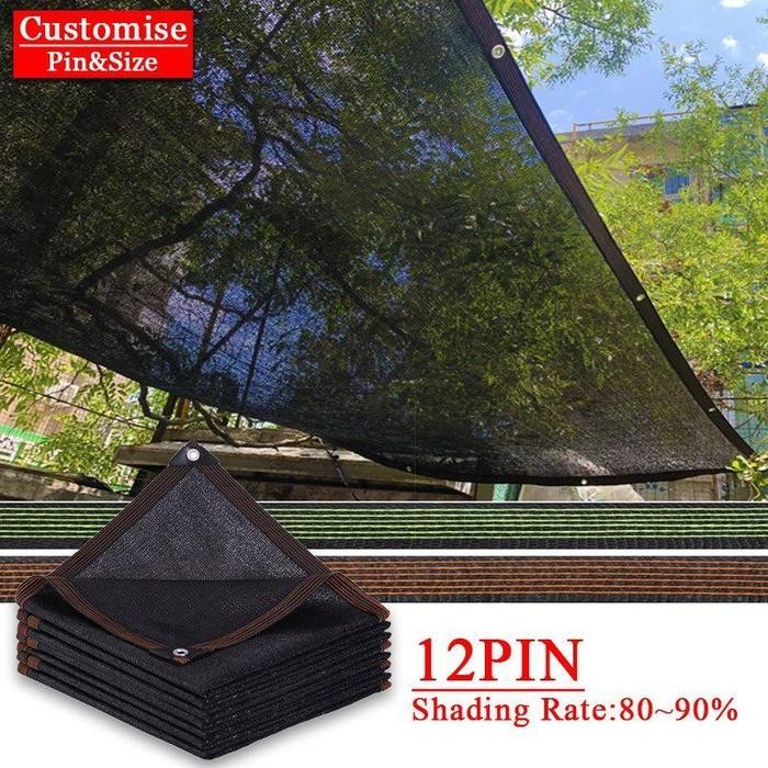 Paranet 95% Lebar Anti Panas Enkripsi 12-Pin Jaring Paranet 2/3/4 Meter Shading Net Nylon Pelindung