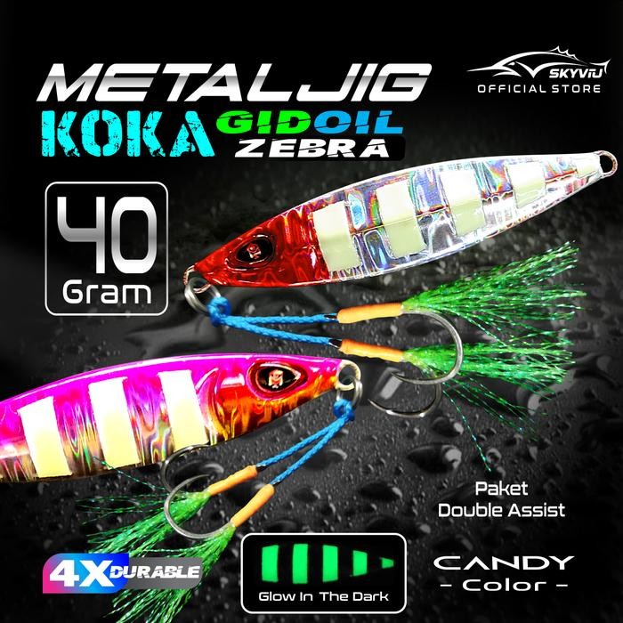 DUniaPancingan- Umpan Micro Jig 40 Gram Gid Double Assist Hook Mikro Jig 40Gr 40G