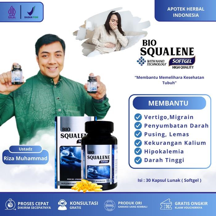 qja4- Bio Squalene Softgel - Herbal Hipokalemia, Kadar Kalium Rendah, Penambah Kalium, Mual