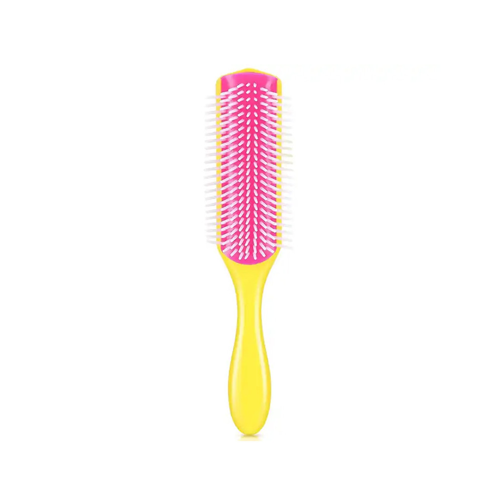 Custom Logo Detangling Massage Hair Brush For Curly Hair Brush Removable Nine Row Comb Plastic Hair 