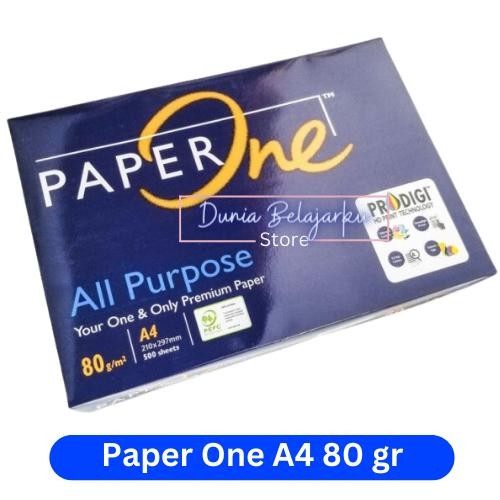 x1y5- Kertas Hvs Paper One A4 80 Gram / Paperone A4 80Gr / 1 Rim 500 Lembar