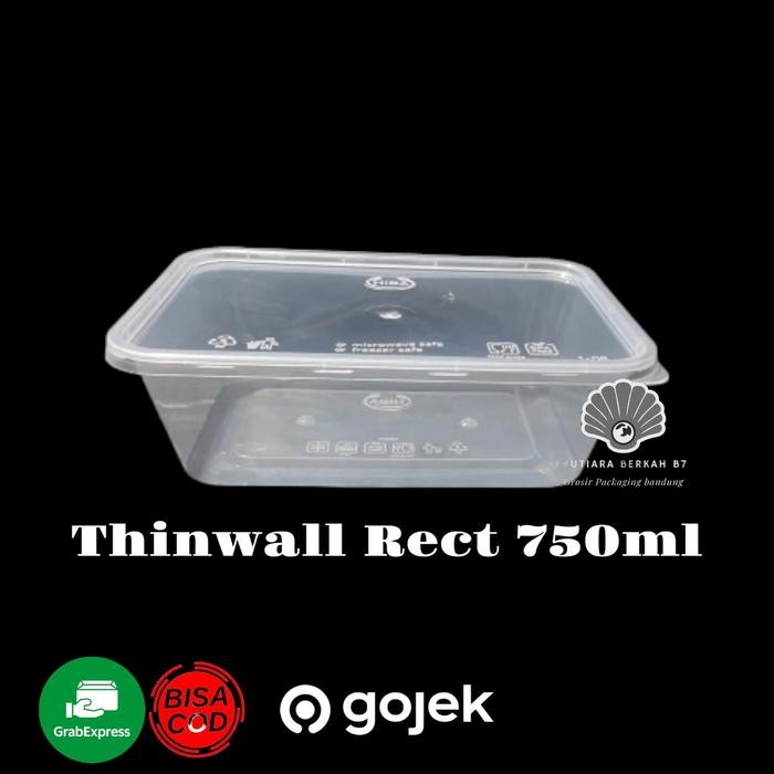 thinwall 750 ml Rect 25 pcs / thinwall 750 ml persegi panjang