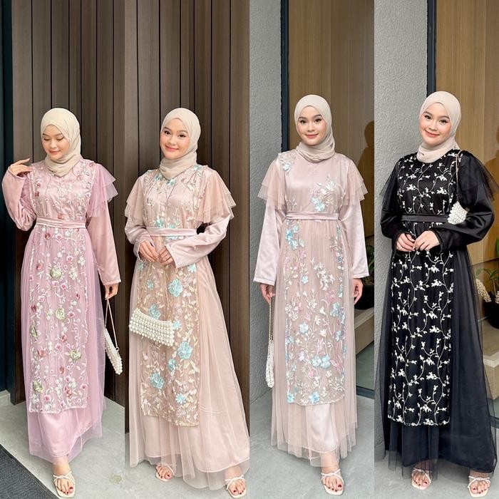 RAYYANA DRESS DRESS KONDANGAN DRESS SATU OUTFIT LEBARAN OUTFIT KONDANGAN