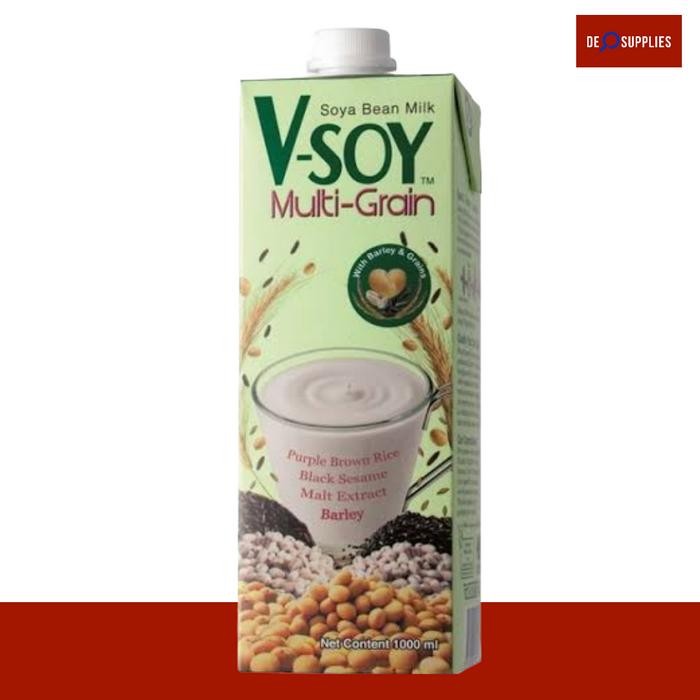Vsoy Multi Grain Susu Kedelai 1 Liter V-Soy Soy Bean Milk Soy Milk