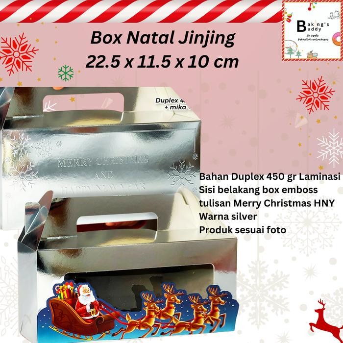 Box Kotak Dus Natal Jinjing Gable 22.5 x 11.5 x 10 cm