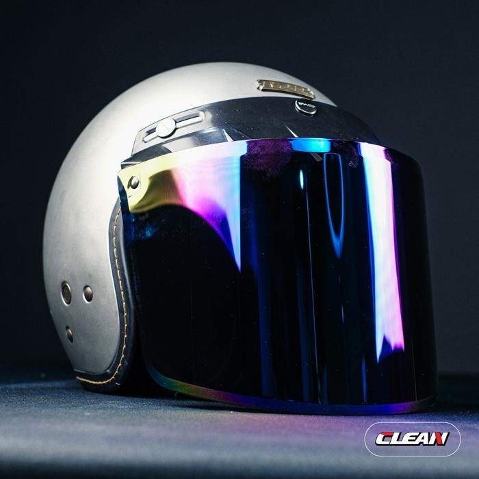 CLEAR Kaca Helm Bogo Flat Rainbow