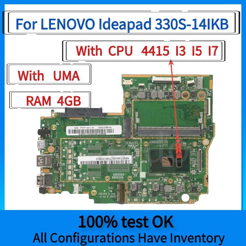 Casing Laptop UMA .330S-14IKB motherboard For LENOVO Ideapad 330S-14IKB Laptop Motherboard.With 4405