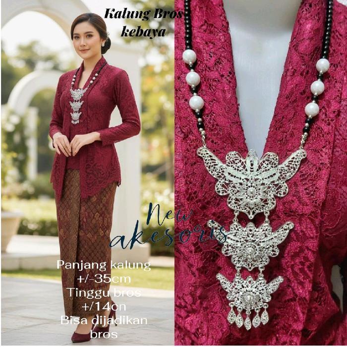 Kalung Kebaya Etnik Bros Kutubaru Modern Pin Baju Bodo Bugis Makasar Aksesoris Pakaian Adat Nusantar