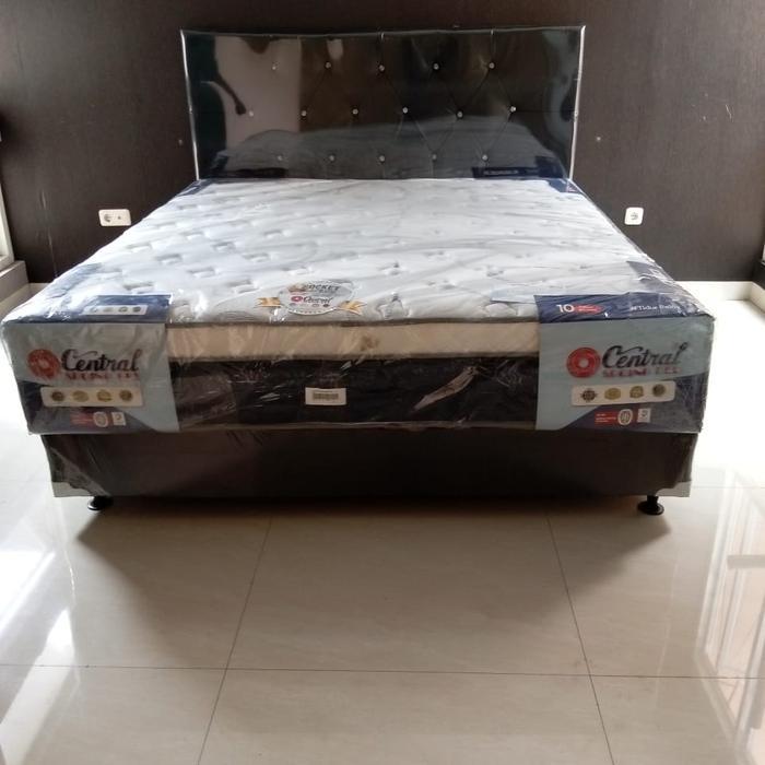 Set Spring Bed DIVAN CENTRAL DELUXE POCKET Ukuran 180x200cm + Garansi Pegas 10th - Furniture