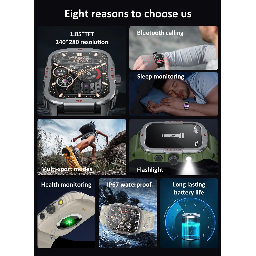 for Honor Magic8 Pro Magic7 V5 V3 V2 500 Pro Outdoor Sports Smart Watch Bluetooth Call Heart Rate