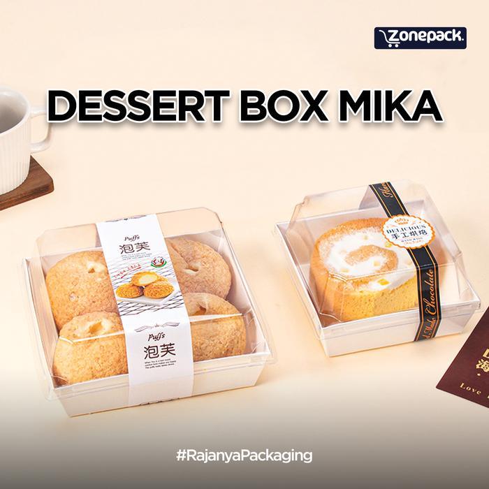 Box Mika Mini Cake Dessert Box Milk Bunds Bolu Gulung Donut Paperbox Kotak Roti Burger Cake Brownies
