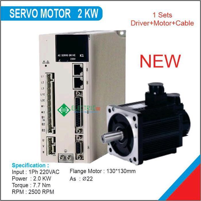 STEP SERVO MOTOR 2KW 1 SETS DRIVER, MOTOR & CABLE