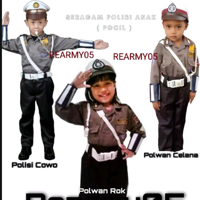 Seragam Polisi Anak Baju Polisi Anak Kostum Polisi Anak Tk Sd Seragam Tk Seragam Sekolah Anak Kemeja