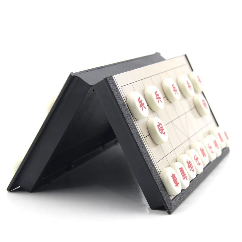 Small Plastics Chinese Chess Set Foldable Board Game Size 19.5*19.5*3cm Xiangqi Boxed Chess Game