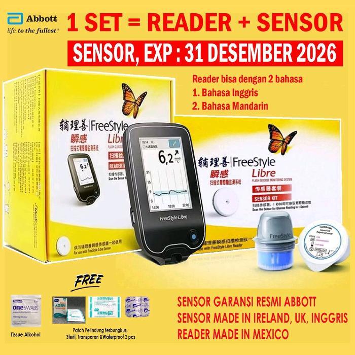 Reader + Sensor FreeStyle Libre Sensor Jaminan 1000% ORI dari Abbott