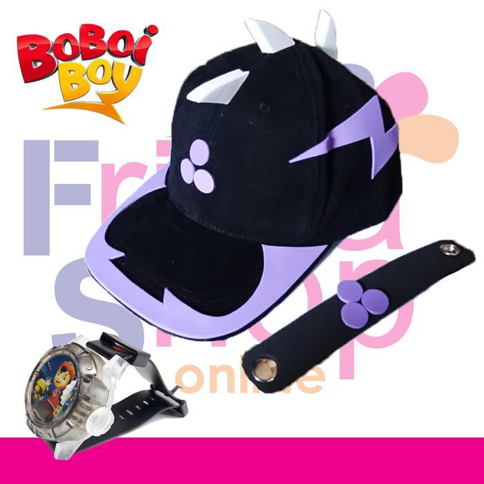 TOPI BOBOIBOY KUASA KEGELAPAN + JAM TANGAN PROYEKTOR