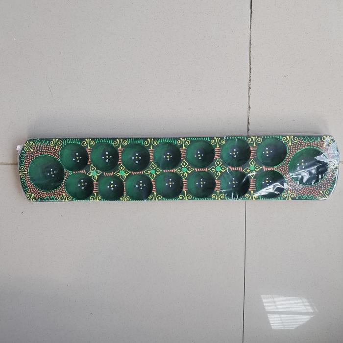 Promo Mainan Klasik Congklak Kayu 65X14X3.5Cm Jumbo 16 Hole Dakon Motif Batik Original