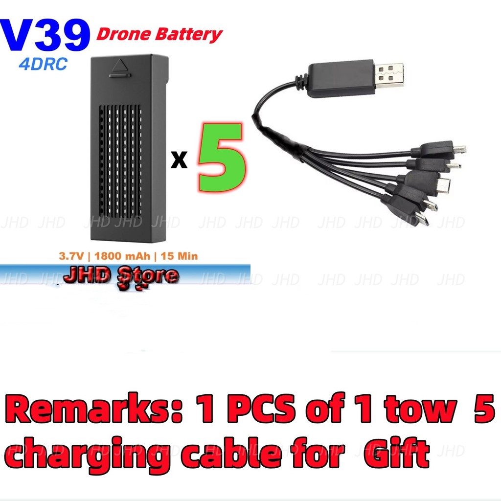 JHD 4DRC V39 Remote Control Airplane Battery 4D-V39 Drone Battery V39 Battery With USB For 4DRC V39