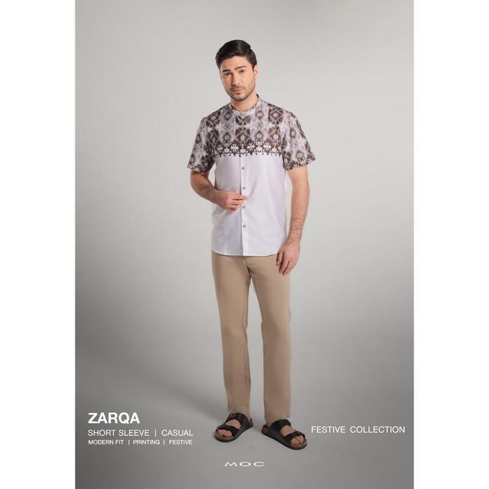 MOC - Kemeja Batik Shanghai Lengan Pendek Zarqa - Brown